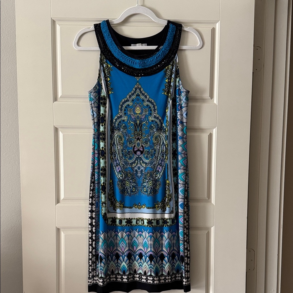 Dress Barn Vibrant Blue and Black Mini Dress